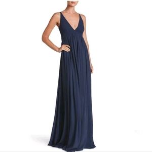 Dress the Population Sleeveless Maxi Dress Formal Bridesmaid Navy Blue Medium